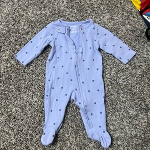 Carter's Light Blue Polka Dot Footie